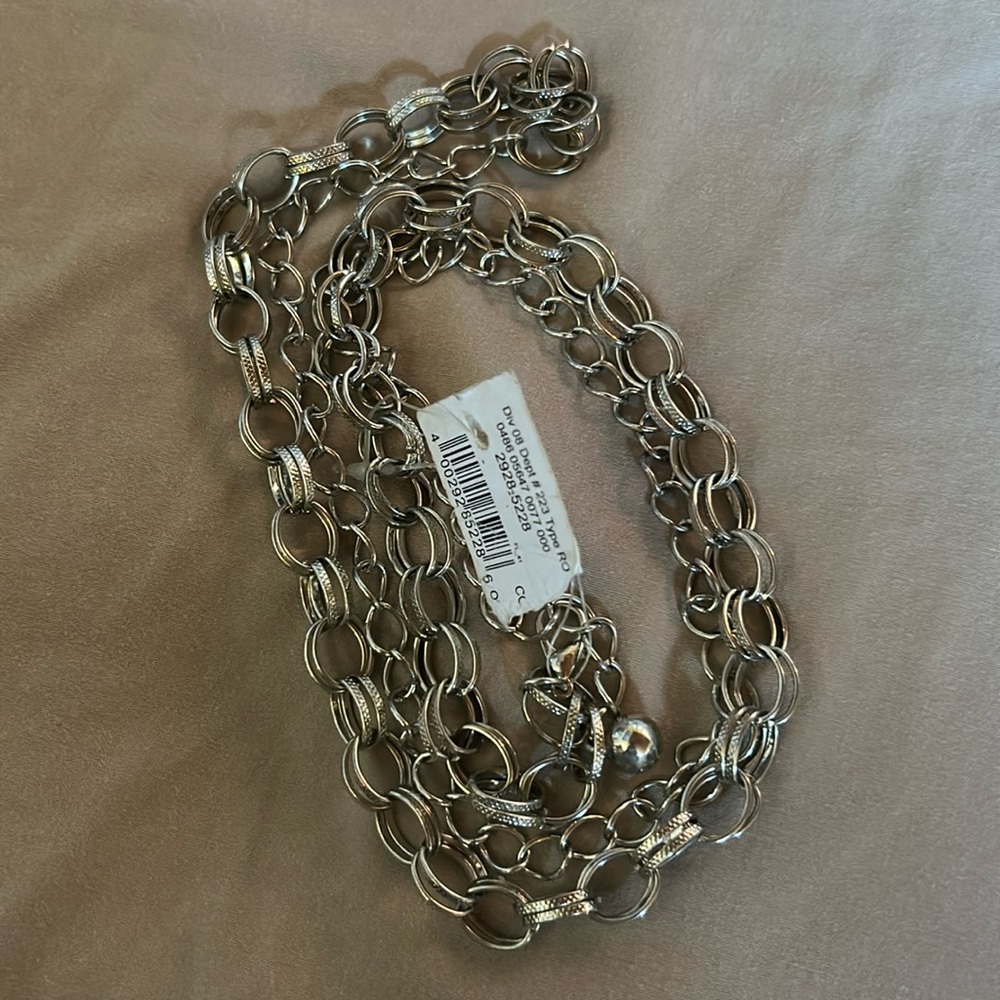 Chain belt silver tone